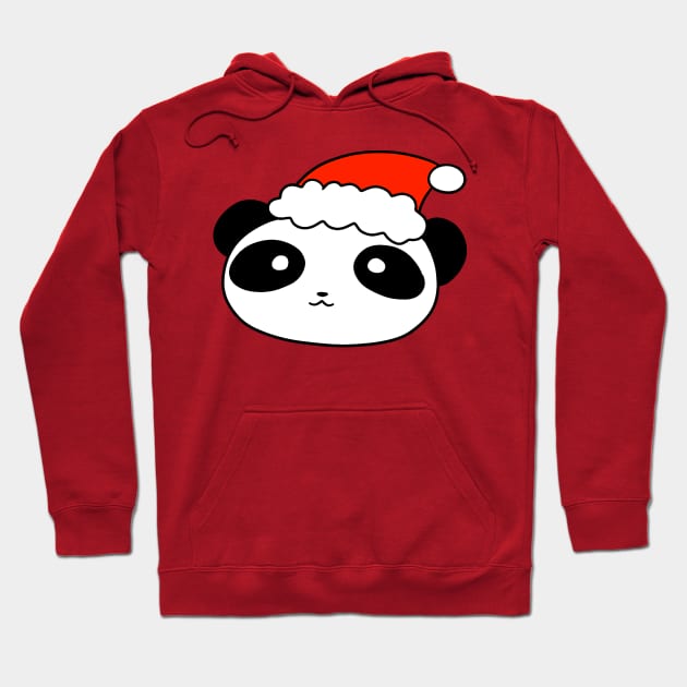 Santa Hat Panda Face Hoodie by saradaboru